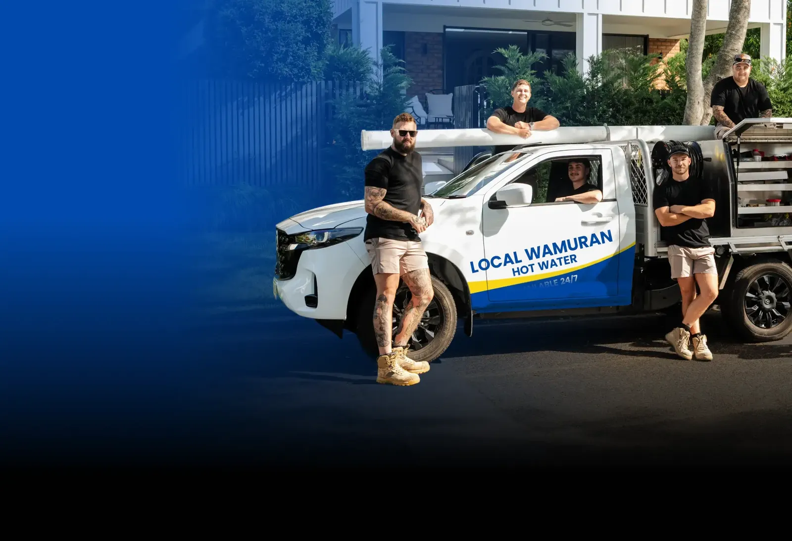 Local Wamuran Hot Water team with the ute